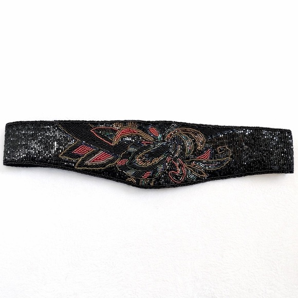 Vintage 80’s WHIMSIGOTH Beaded DISCO Belt-Intricate Bead Work Size Medium main image 6